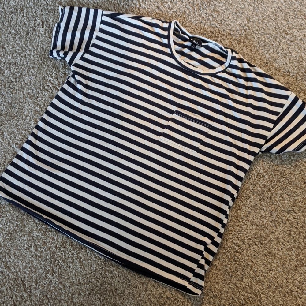 Torrid striped pocket tee